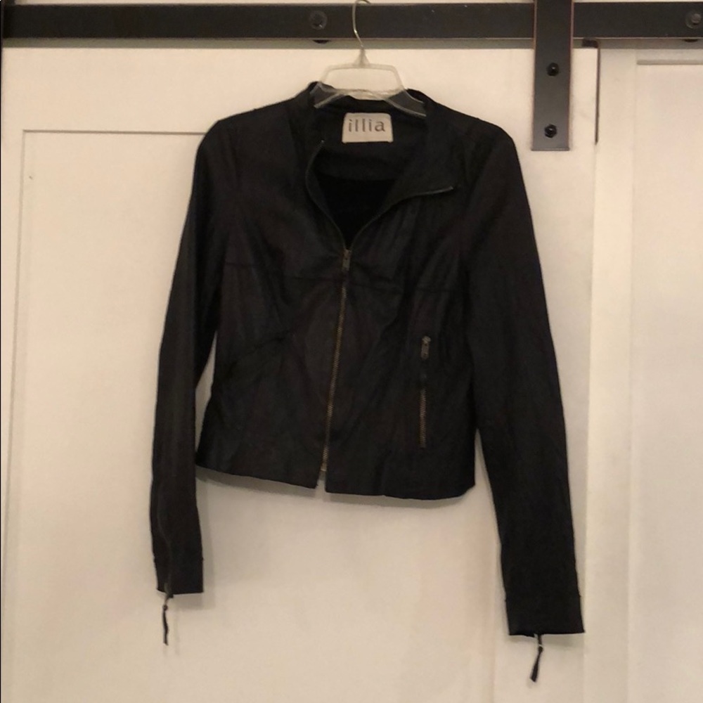 Black leather jacket